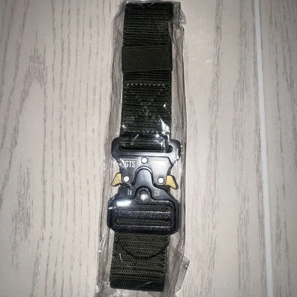 GTS Green Emergency Lightweight Webbed Tactical Belt W/Quick Release Buckle